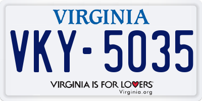 VA license plate VKY5035