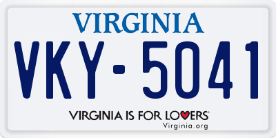 VA license plate VKY5041
