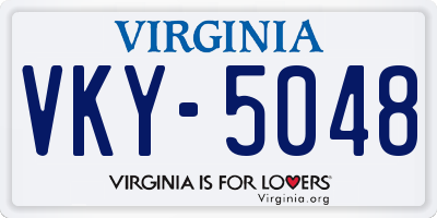 VA license plate VKY5048
