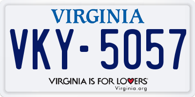 VA license plate VKY5057