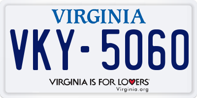 VA license plate VKY5060