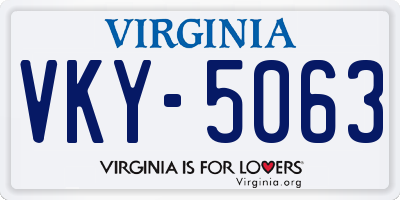 VA license plate VKY5063