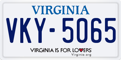 VA license plate VKY5065