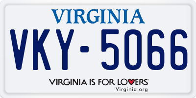 VA license plate VKY5066