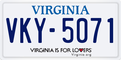 VA license plate VKY5071