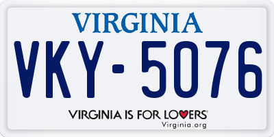 VA license plate VKY5076