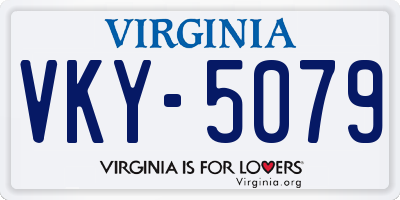 VA license plate VKY5079