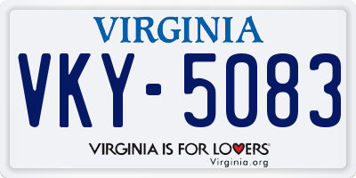 VA license plate VKY5083