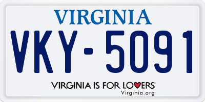 VA license plate VKY5091