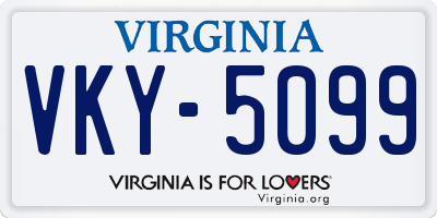 VA license plate VKY5099