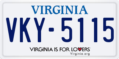 VA license plate VKY5115