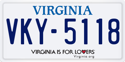 VA license plate VKY5118