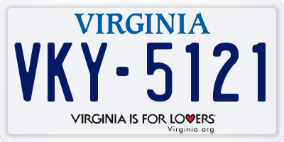 VA license plate VKY5121