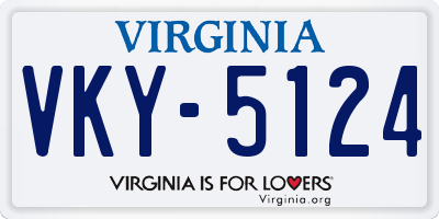 VA license plate VKY5124