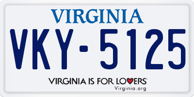 VA license plate VKY5125