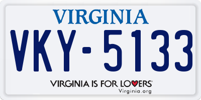 VA license plate VKY5133