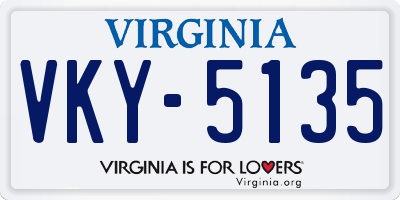 VA license plate VKY5135