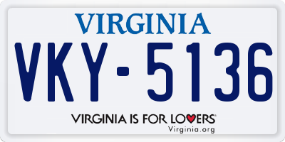 VA license plate VKY5136
