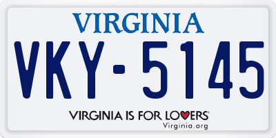 VA license plate VKY5145