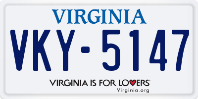 VA license plate VKY5147