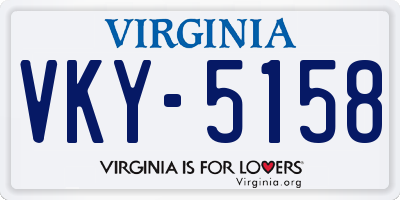 VA license plate VKY5158