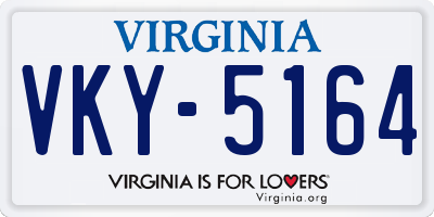 VA license plate VKY5164