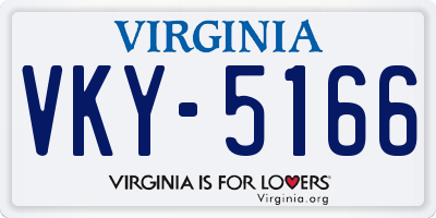 VA license plate VKY5166