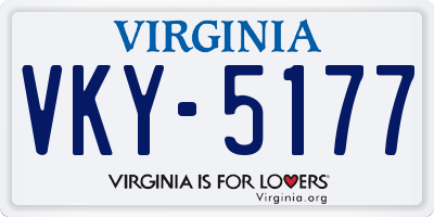 VA license plate VKY5177