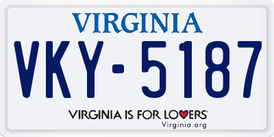 VA license plate VKY5187