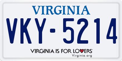 VA license plate VKY5214