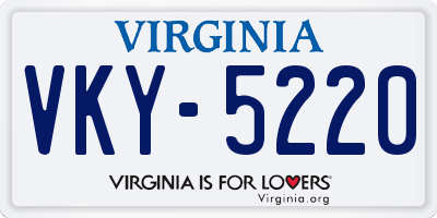 VA license plate VKY5220