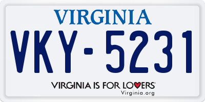 VA license plate VKY5231