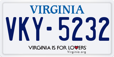 VA license plate VKY5232