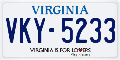 VA license plate VKY5233