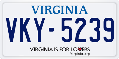 VA license plate VKY5239