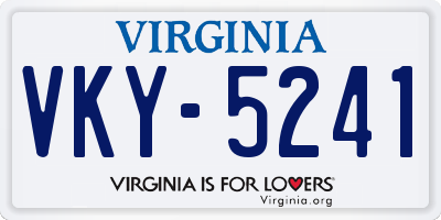 VA license plate VKY5241