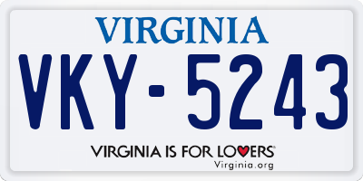 VA license plate VKY5243