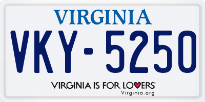 VA license plate VKY5250
