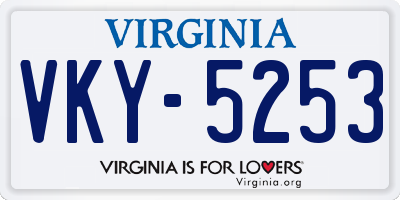 VA license plate VKY5253