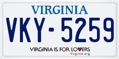 VA license plate VKY5259
