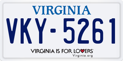 VA license plate VKY5261