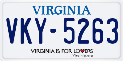 VA license plate VKY5263