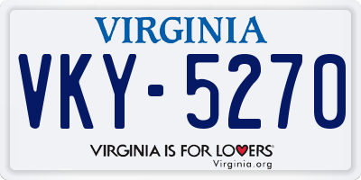 VA license plate VKY5270