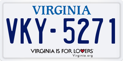 VA license plate VKY5271