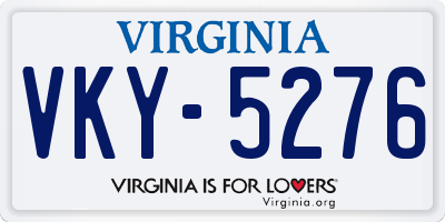 VA license plate VKY5276