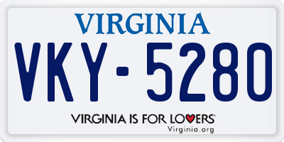 VA license plate VKY5280