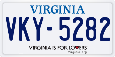 VA license plate VKY5282