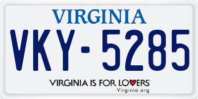 VA license plate VKY5285