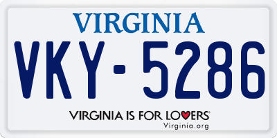 VA license plate VKY5286