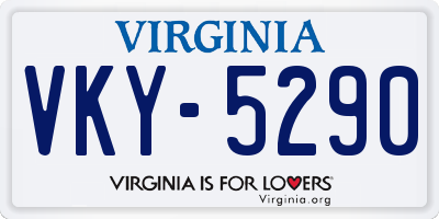 VA license plate VKY5290